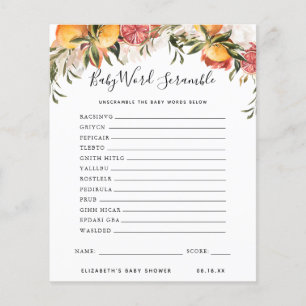 Baby Word Scramble   Baby Shower Game