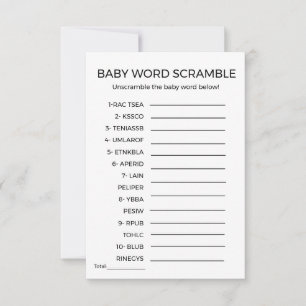 Baby word scramble baby shower game