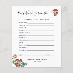 Baby Word Scramble   Baby Shower Game