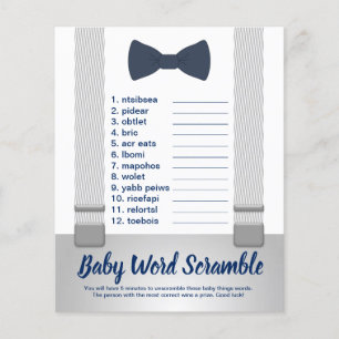 Baby Word Scramble, Baby Shower Game Flyer