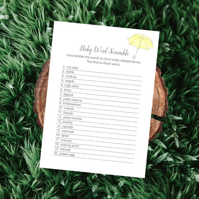 Baby Word Scramble Baby Sprinkle Game Card (Creator Uploaded)