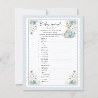 Baby Word Scramble Blue Goose Girl Shower Game