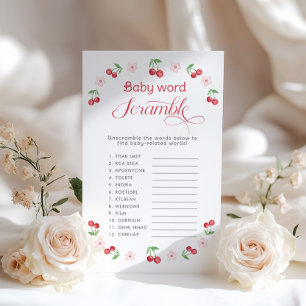 Baby word Scramble Cherry on Top baby shower game