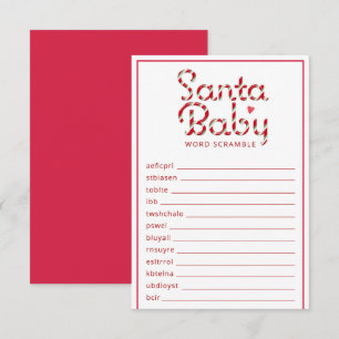 Baby Word Scramble Christmas Baby Shower Game Card