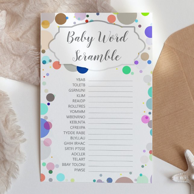 Baby Word Scramble, Clasic Baby Shower Game (Creator Uploaded)