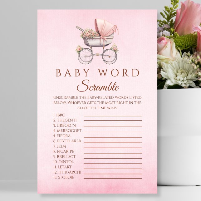 Baby Word Scramble Classic Baby Shower Game Flyer (Creator Uploaded)