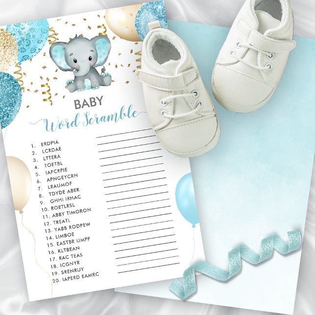 Baby Word Scramble Elephant Shower Game (Baby Word Scramble Elephant Shower Game)