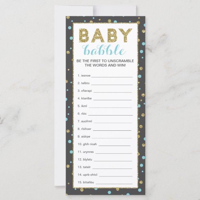 Baby Word Scramble Game, Gold Safari, 25 Pack (Front)