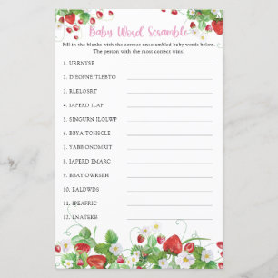 Baby Word Scramble Game   Strawberry Berry Sweet