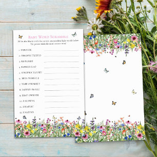 Baby Word Scramble Game   Summer Wildflowers