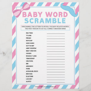 Baby Word Scramble [Gender Surprise] Custom Letterhead