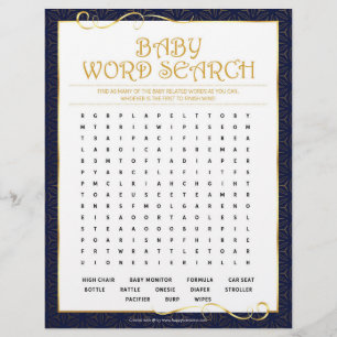 Baby Word Scramble [Golden Blue] Custom Letterhead