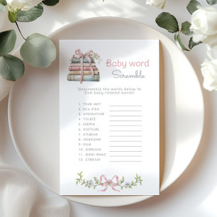 Baby word Scramble Pink Bow wildflower Storybook