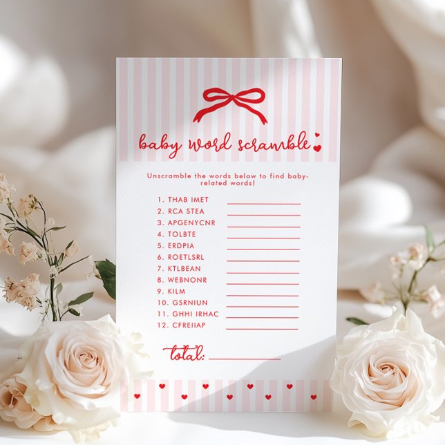 Baby Word Scramble Red Bow Coquette game (Creator Uploaded)