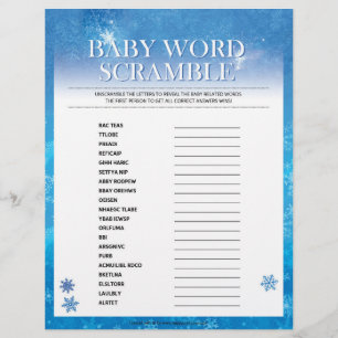 Baby Word Scramble [Snowy Blue] Custom Letterhead