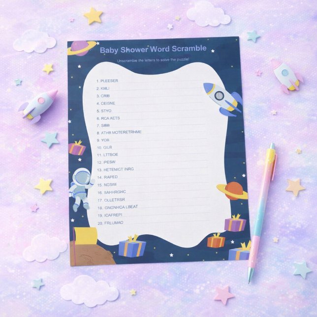 Baby Word Scramble – Space Edition Notepad (Creator Uploaded)