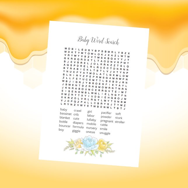 Baby Word Search Boy Teddy Bear Card (Creator Uploaded)