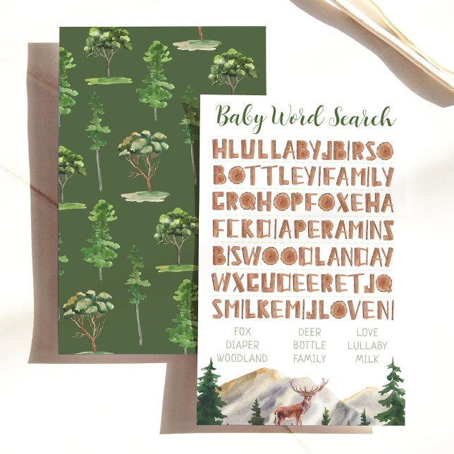 Baby Word Search Mountains Deer Baby Shower Games  (Creator Uploaded)