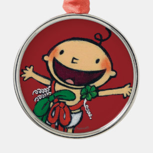 Baby Wrapped in Bows for Christmas Metal Tree Decoration