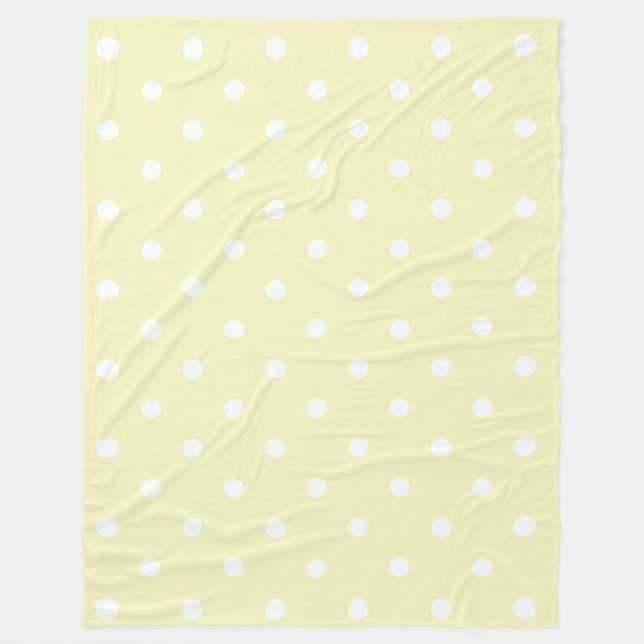 Baby Yellow Polka Dots Fleece Blanket (Front)