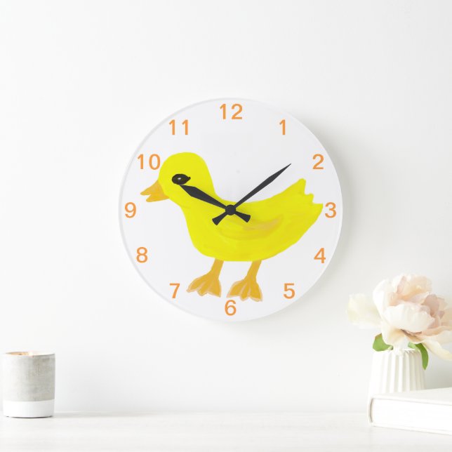 Baby Yellow Rubber Ducky Large Clock (Home)
