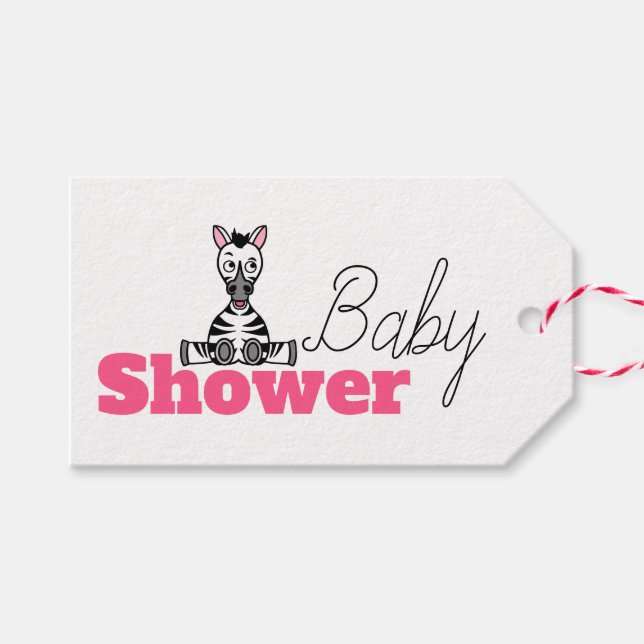 Baby Zebra, Baby Shower Gift Tags (Front (Horizontal))