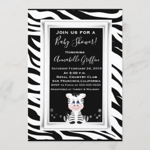 Baby Zebra Baby Shower Invitation