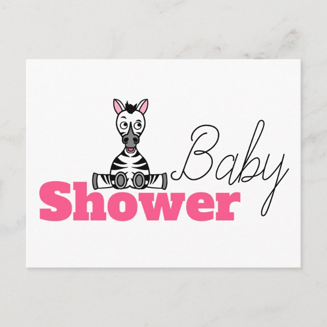 Baby Zebra, Baby Shower Invitation (Front)