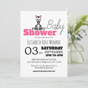 Baby Zebra, Baby Shower Invitation