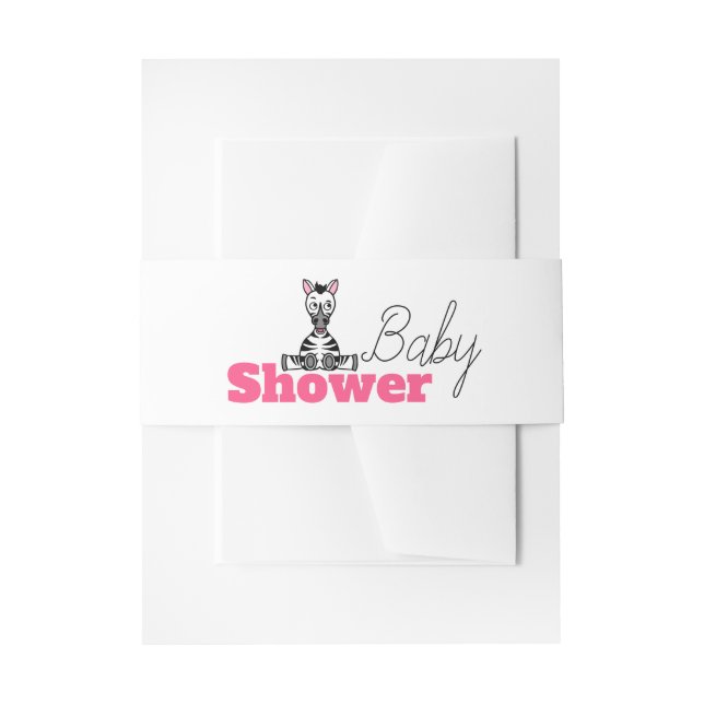Baby Zebra, Baby Shower Invitation Belly Band (Front Example)