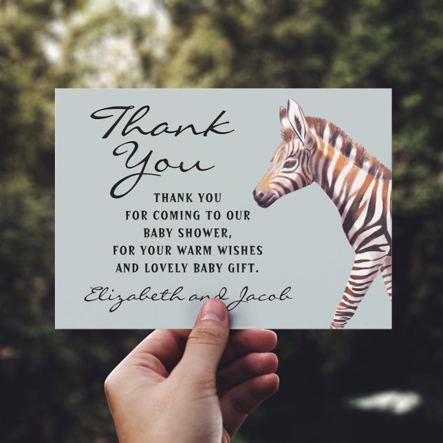 Baby Zebra Baby Shower Thank You Card (Creator Uploaded)