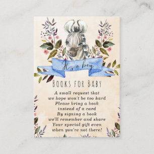 baby zebra blue books for baby request card