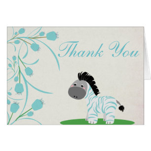 Baby Zebra Folded Thank You Card