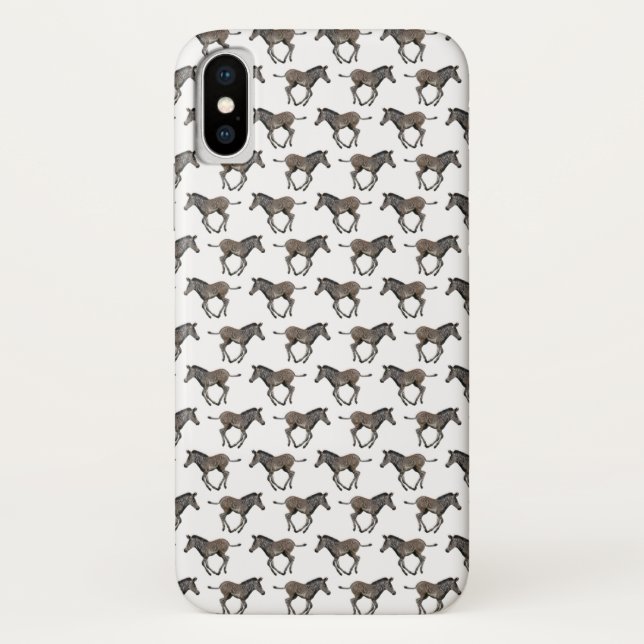 Baby Zebra Frenzy iPhone X Case (White) (Back)