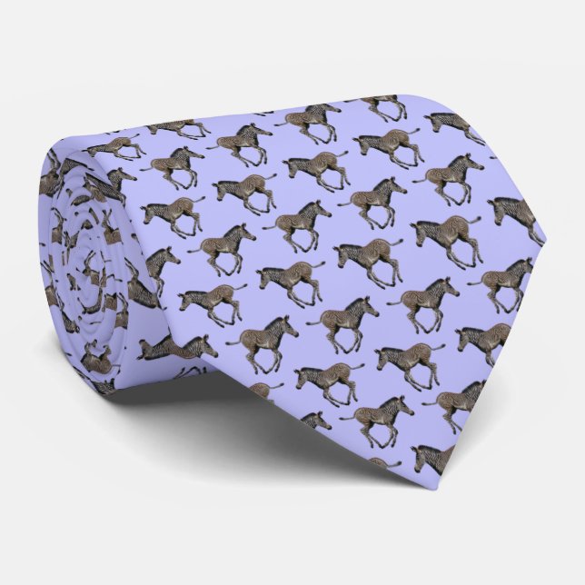 Baby Zebra Frenzy Tie (Lilac) (Rolled)