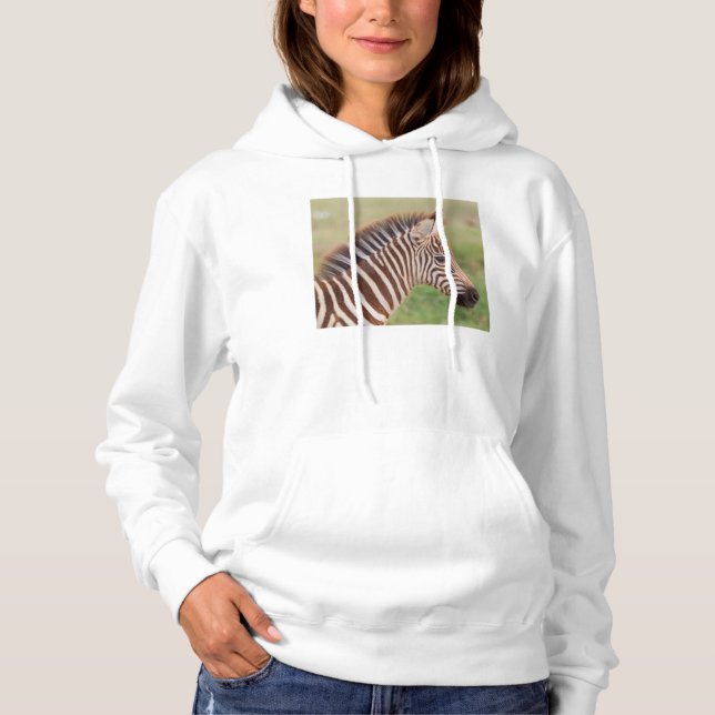 Baby zebra head, Tanzania Hoodie (Front)