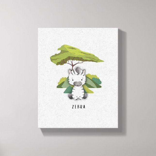 Baby Zebra Safari Canvas Print (Front)
