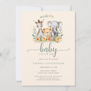 Baby Zoo Animal Baby Shower Invitation
