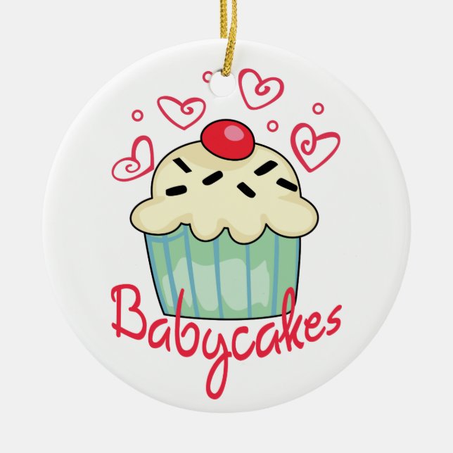 Babycakes Ceramic Tree Decoration (Front)