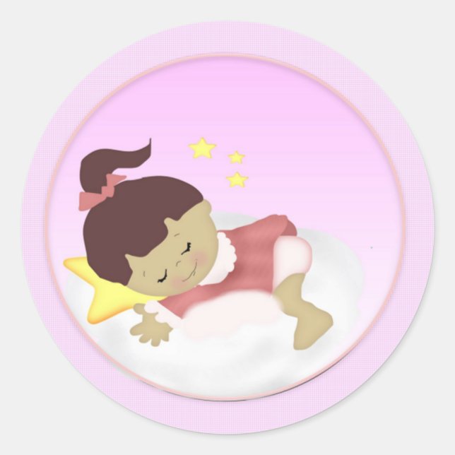 BabyGirl  Announcement/Shower Magnets Classic Round Sticker (Front)