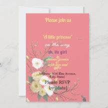 BABYgirl SHOWER pink  FLORAL ART