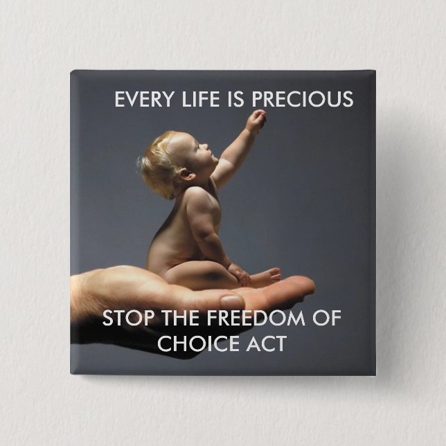 BabyinHand BUTTON, STOP FOCA 15 Cm Square Badge (Front)