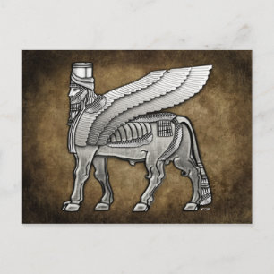 Babylonian Winged Bull Lamassu Postcard