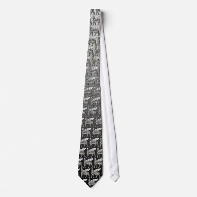 Babylonian Winged Bull Lamassu Tie (Front)