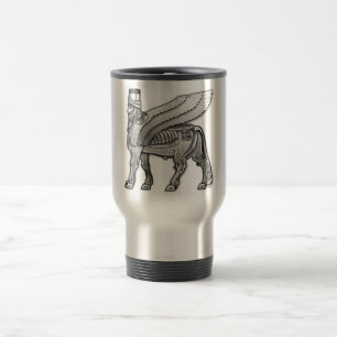 Babylonian Winged Bull Lamassu Travel Mug