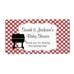 BaByQ baby shower bbq gas grill favour label