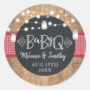BabyQ BBQ Baby Shower  Classic Round Sticker