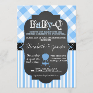 BabyQ BBQ Couples Baby Boy Shower invitation