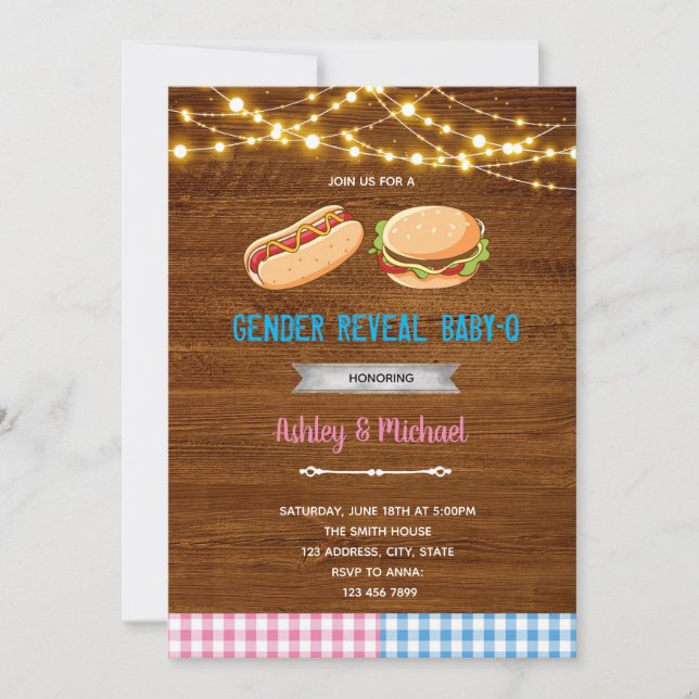 Babyq gender reveal invitation (Front)