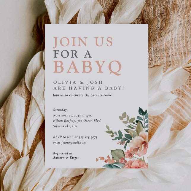 BabyQ Girl Baby Shower BBQ Invitation (Creator Uploaded)